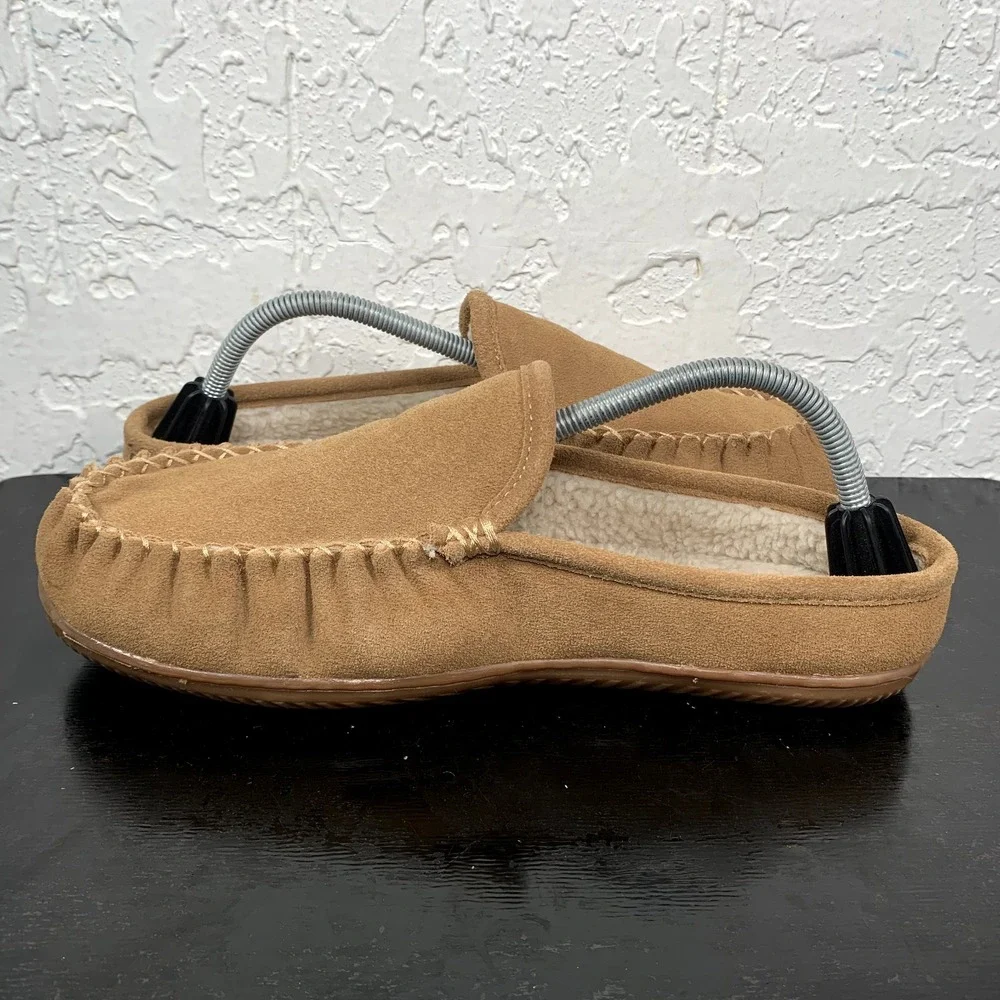 Tommy Bahama Slip On Mens Size 9 Tan Brown Faux Fur Comfort Shoes‎ TB6102S
